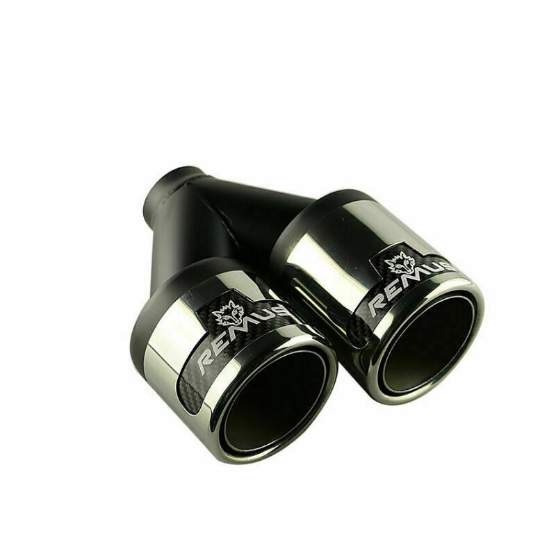 2PC 2'' ID 3.5'' outlet Car Exhaust Pipe Dual End Tips Universal Black Chrome