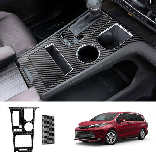 for Toyota for Sienna 2021-22 ABS Carbon Fiber Console Gear Shift Panel Cover Trim2