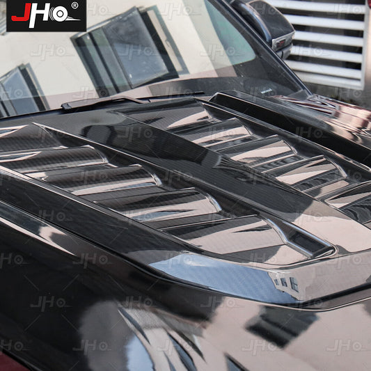Carbon Fiber Conversion Air Intake Trim Engine Hood Cover Fit for Ford Explorer