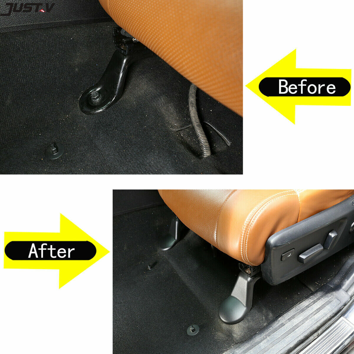 Black ABS Car for Seat Bracket Stand Protective Cover Caps for Toyota Tundra 2014-21