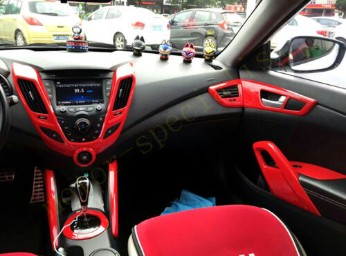 15p Red car Interior Kit Console Cover Decor Trim for Hyundai for Veloster 2012-2017