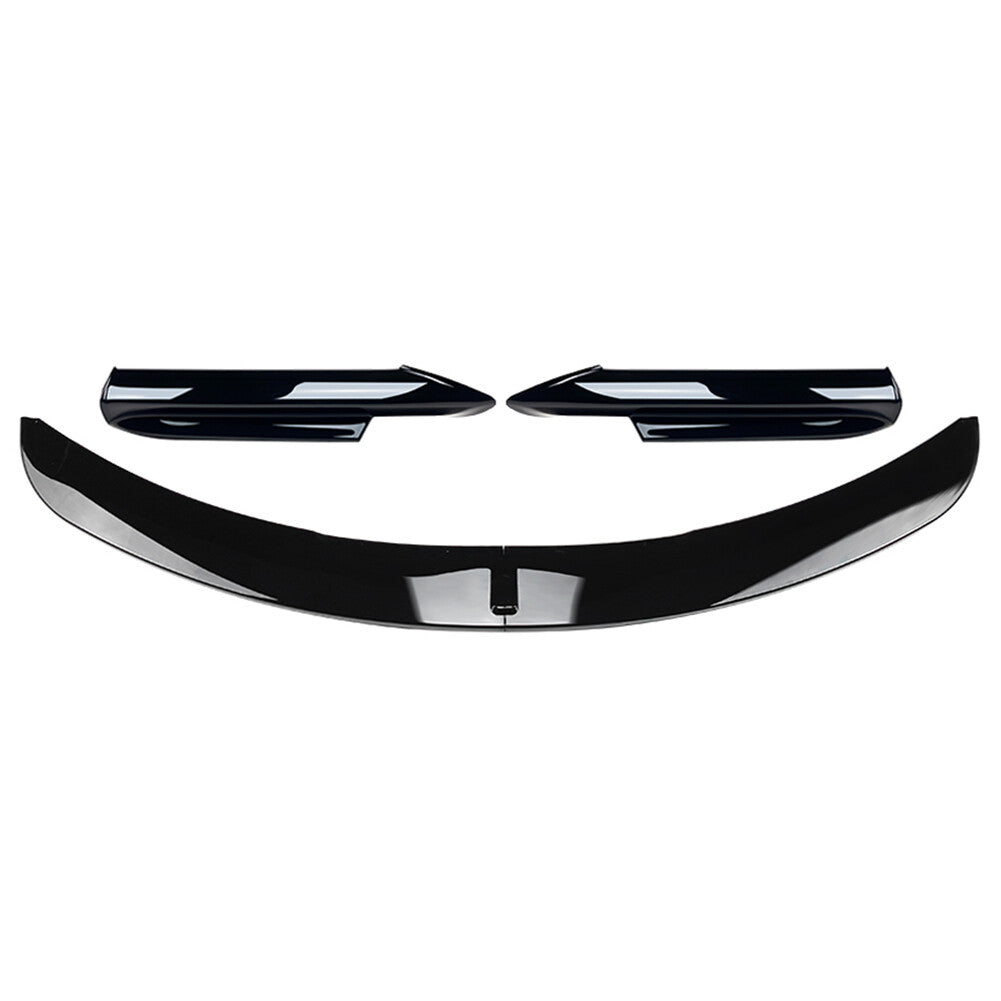 Front Bumper Spoiler Lip+Side Splitter Cover Trim Fit for BMW 3 Series E90 Black