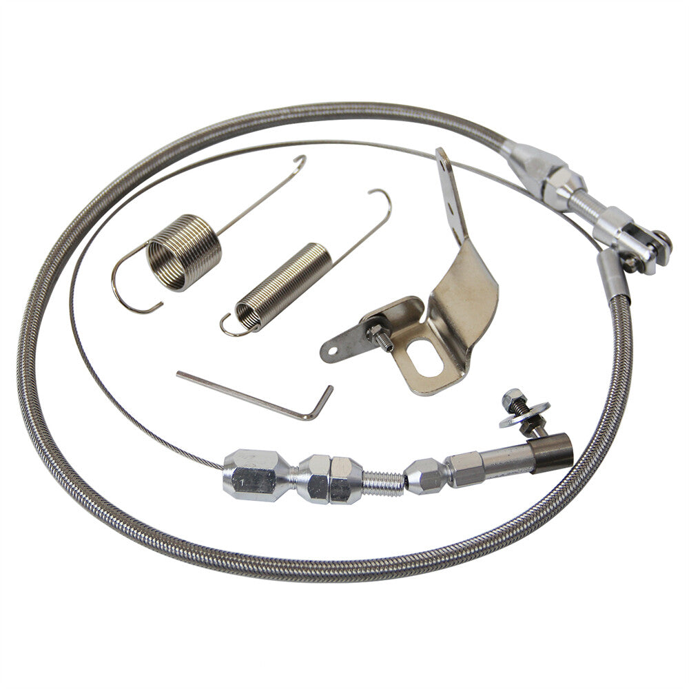 Universal Stainless Steel 36 Throttle Gas Cable  Spring Set Street Hot Rod
