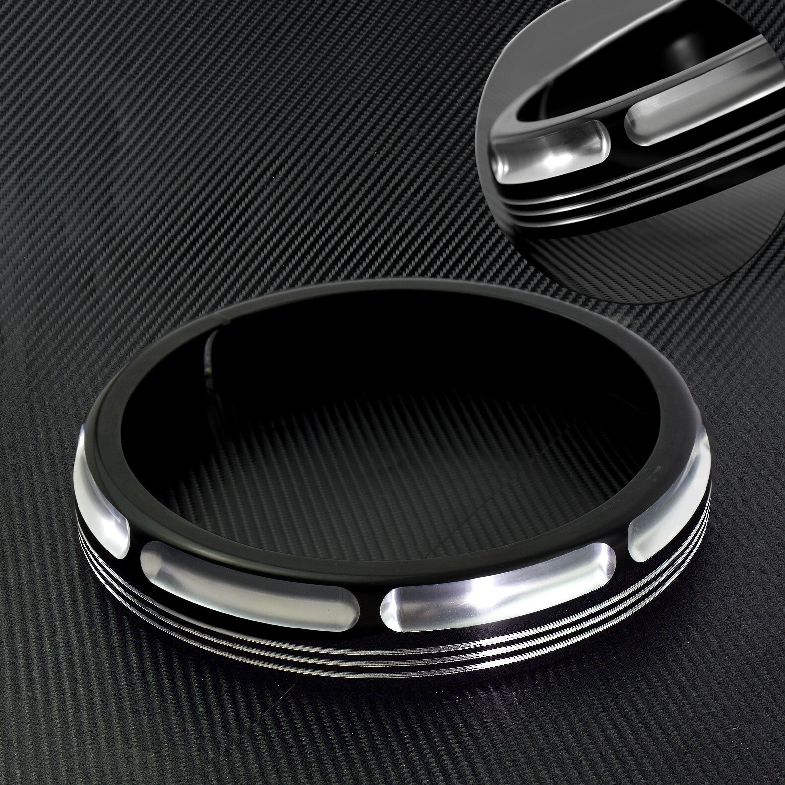 Motorcycle 7 Burst Headlight Trim Ring Fit for Harley Touring Road King Glide