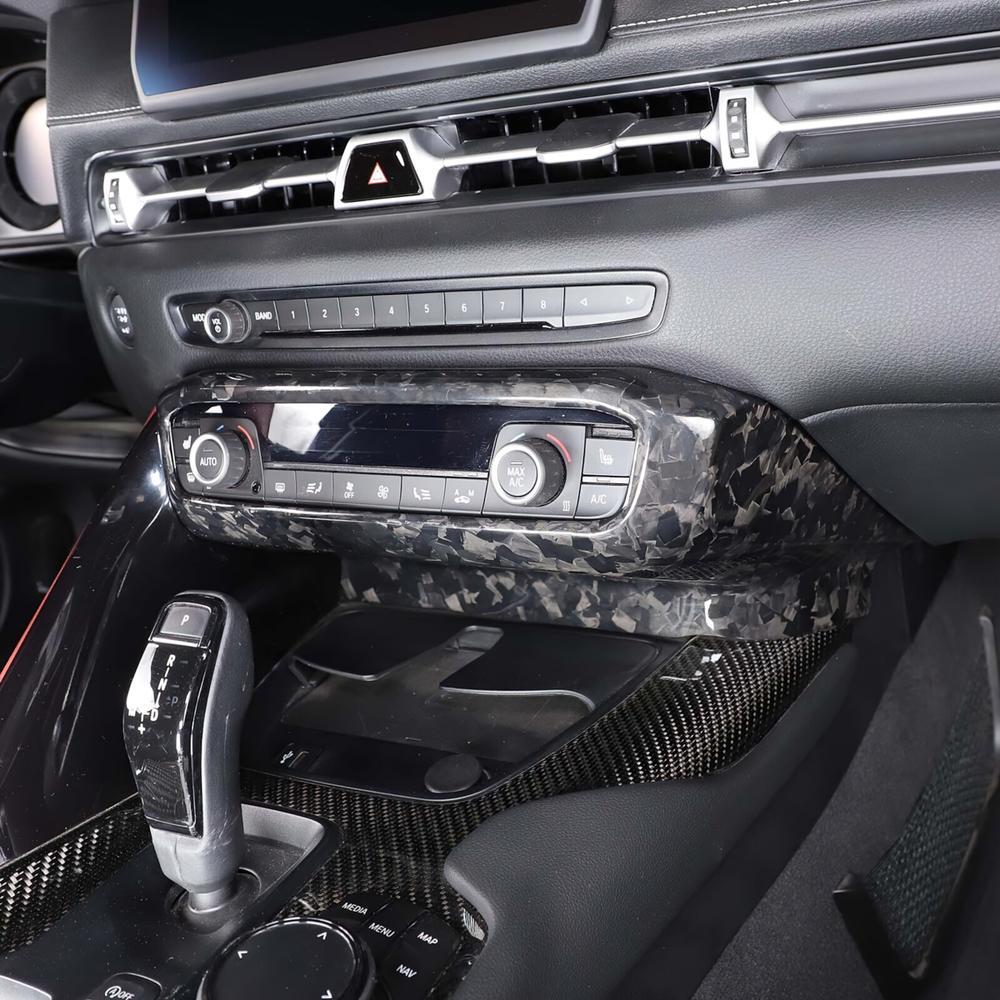 for Toyota Supra 2019-2023 Forged Carbon Dashboard AC Control Panel Cover Trim