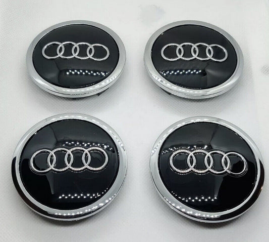 4-piece set of 69mm for Audi black wheel center caps, rim caps, hubcaps, badges 4B0601170A