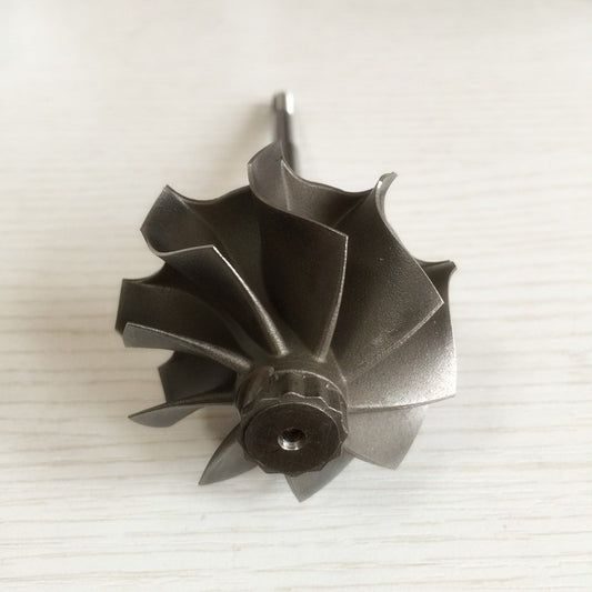 GT2860R 9-blade turbine shaft/turbine wheel, 46.95/53.7 mm x 103 mm ball bearing.