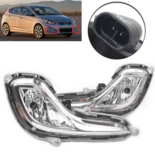 Front Bumper Fog Lights Lamp Left Right Set Fit for Hyundai Accent 2012-2016 cl