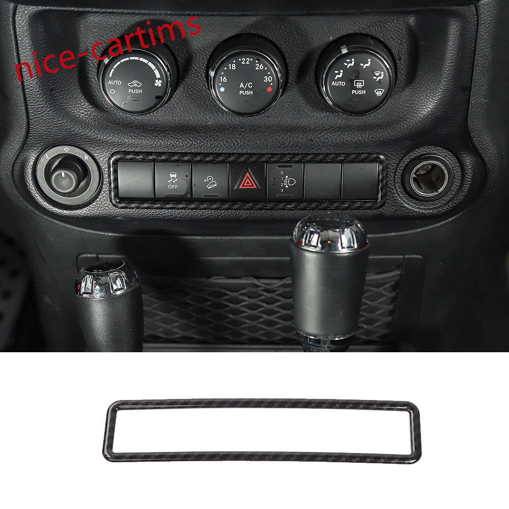 Carbon Fiber ABS Emergency Light Lamp Switch Trim for Jeep for Wrangler JK 2011-2017