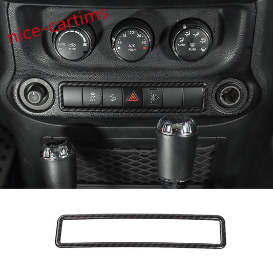 Carbon Fiber ABS Emergency Light Lamp Switch Trim for Jeep for Wrangler JK 2011-2017