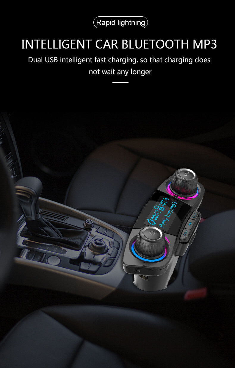 Bluetooth 4.0 FM Transmitter for Car Double USB Wireless FM Radio Kit TF AUX