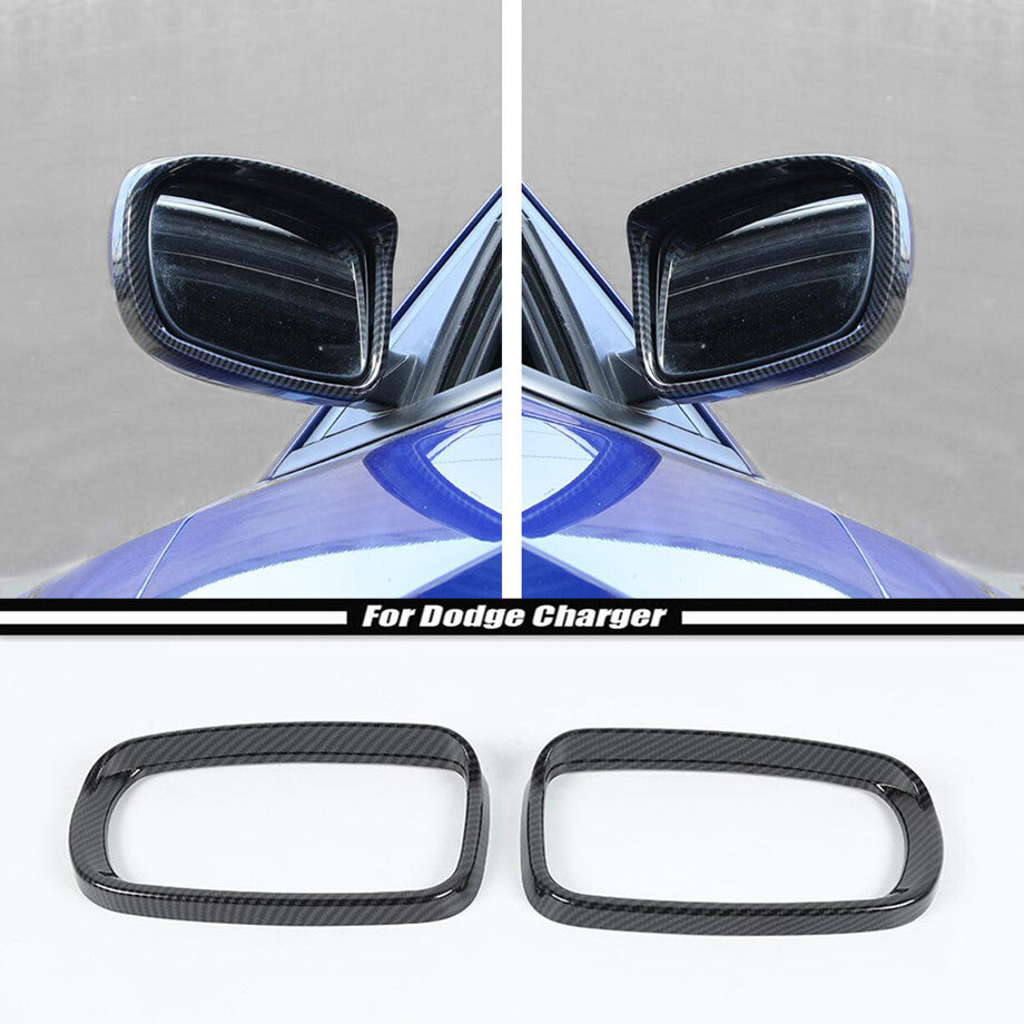 For 2015-2023 for Dodge Charger Carbon Fiber Rearview Mirror Rain Eyebrow Cover Trim