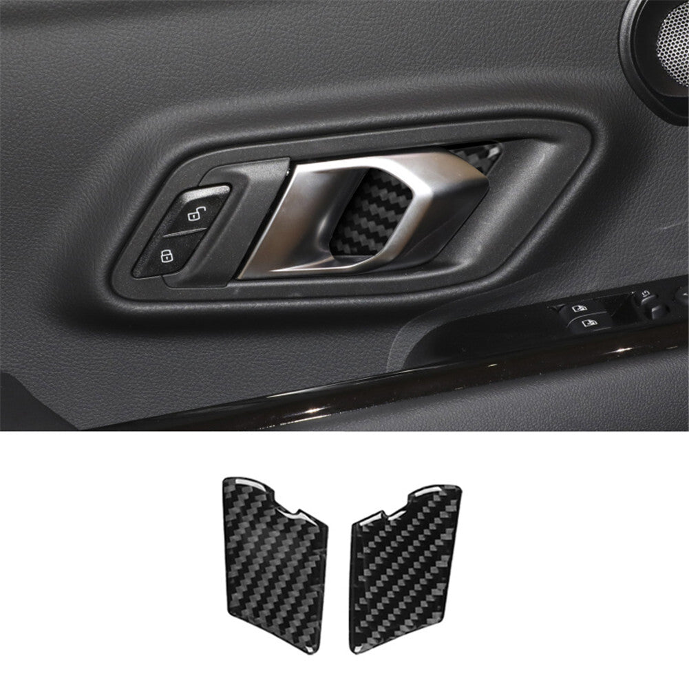 2Pcs Carbon Fiber Door Handle Bowl Cover Trim for Toyota Supra A90 2019-2022