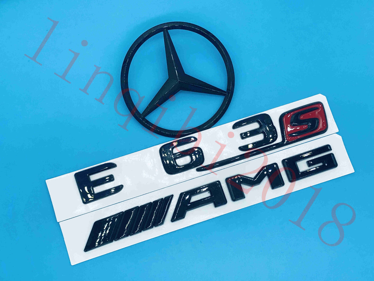 Gloss Black E63S AMG Trunk Logo Sticker Decal Emblem Badge Package for W212 E63