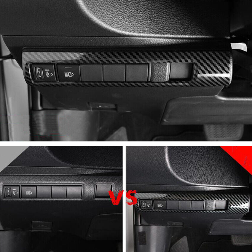Carbon Fiber Headlight Switch Button Trim for Toyota for Corolla Hatchback 2019-2023