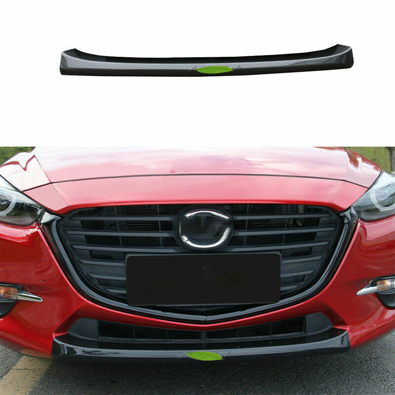 for Mazda 3 Axela 2017-2018 ABS Carbon Fiber Front Bumper Grille Lower Strip