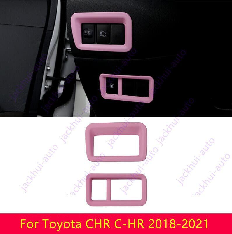 Pink style Headlight adjustment decorative cover for Toyota CHR C-HR 2018-2021