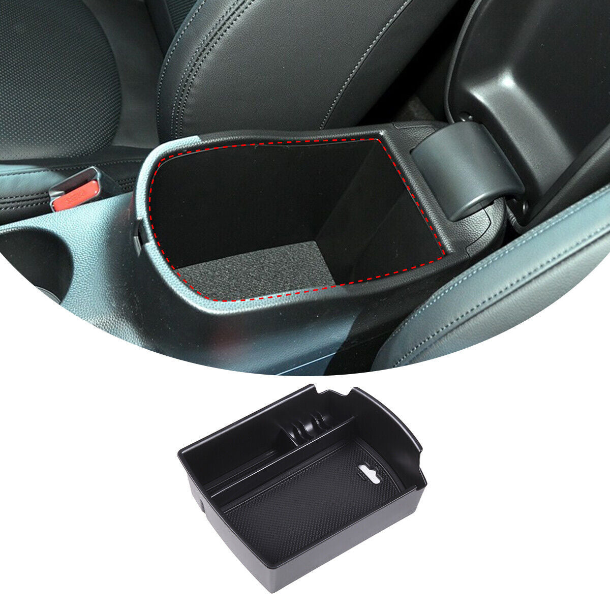 for Kia Soul 2020-23 Black Center Console Armrest Box Storage Box Organizer Tray