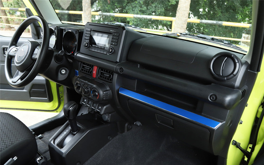 3¡ÁAlloy Blue Center Console Panel Decorative Trim Fit for Suzuki for Jimny 2019-2022