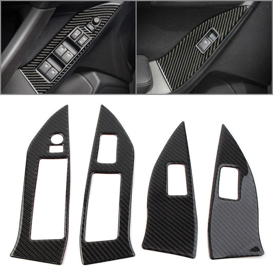 Window Lift Panel Switch Trim Cover Carbon Fiber for Subaru Forester 2013-2018