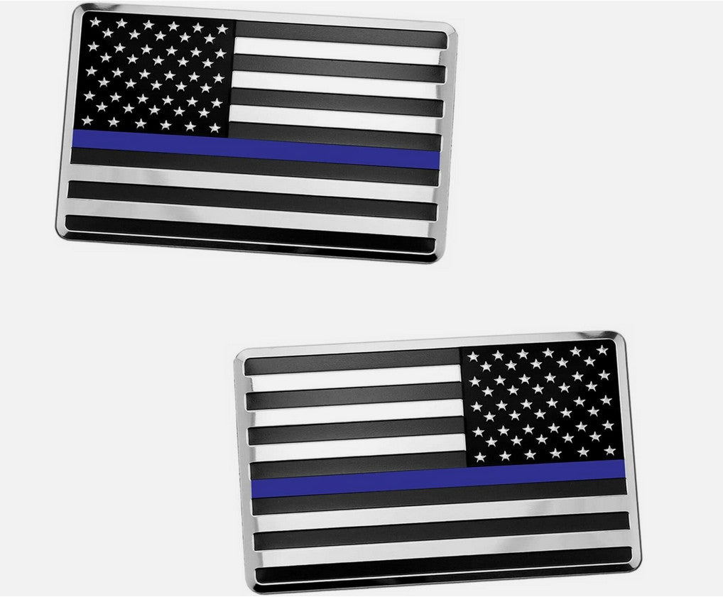 Car side fender rear trunk badge chrome black blue American flag applicable to for Chevrolet