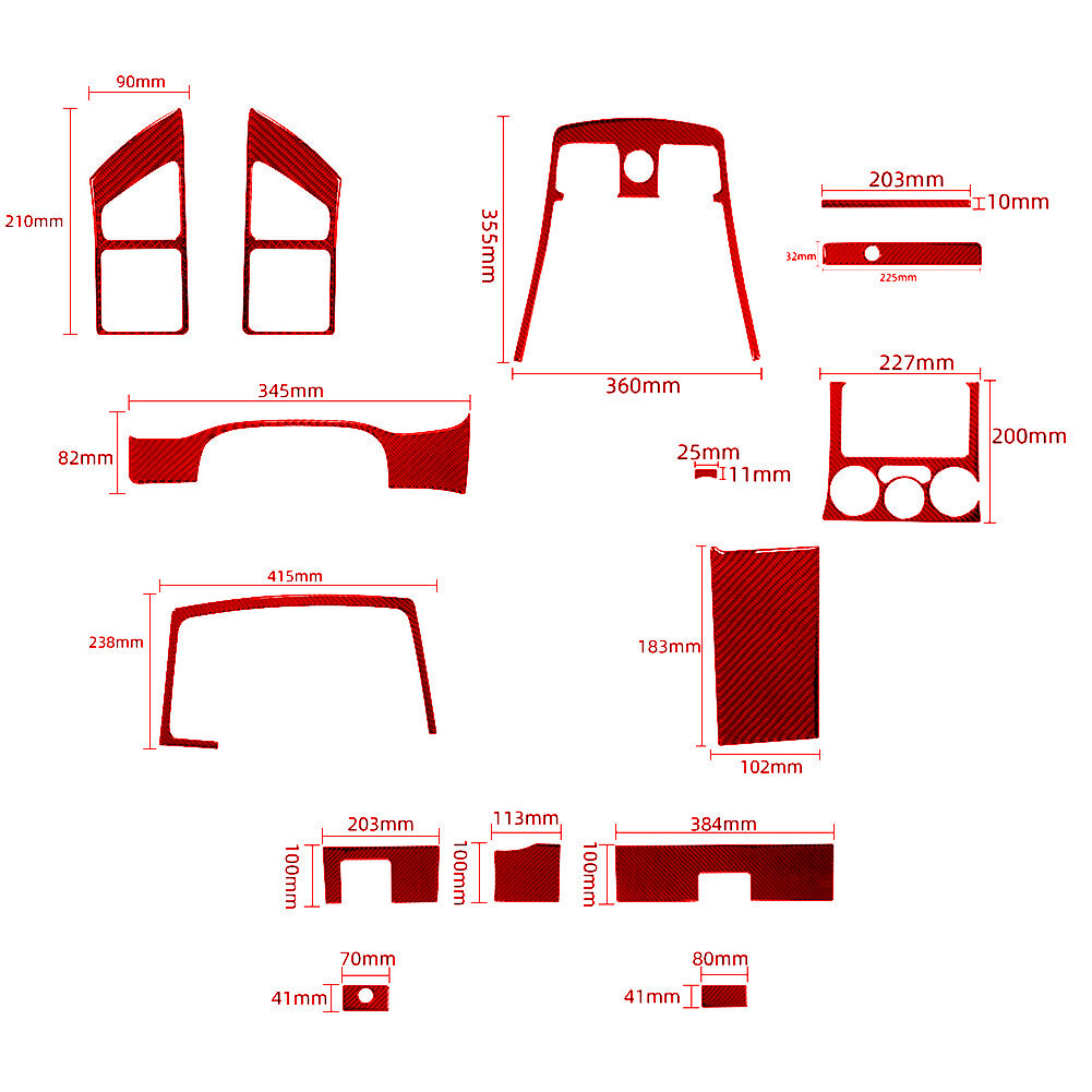 15X Red Carbon Fiber Front Dashboard(TCS) Cover For Colorado 04-12/ for Canyon 05-12