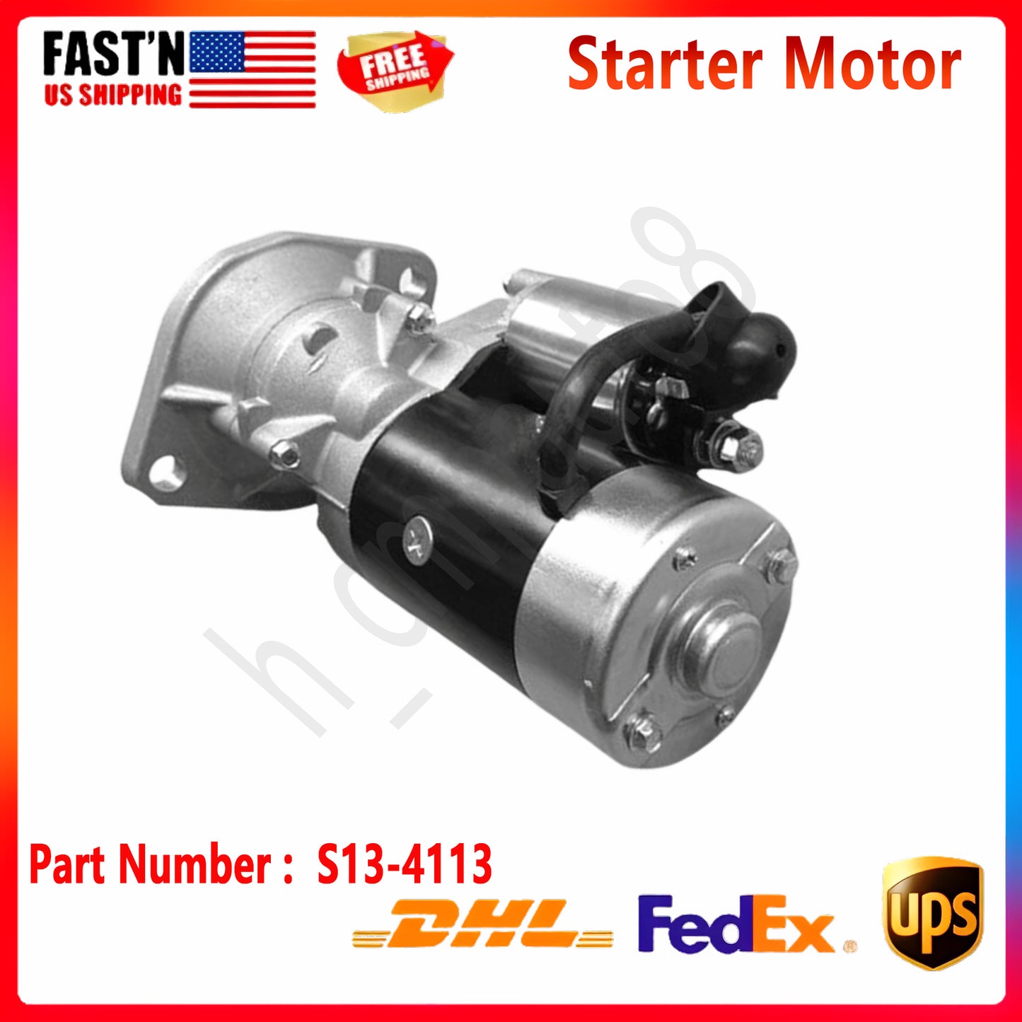 12V 15T Starter Motor S13-4113 for Yanmar Engine 4TNV84 Hitachi Excavator ZAX55