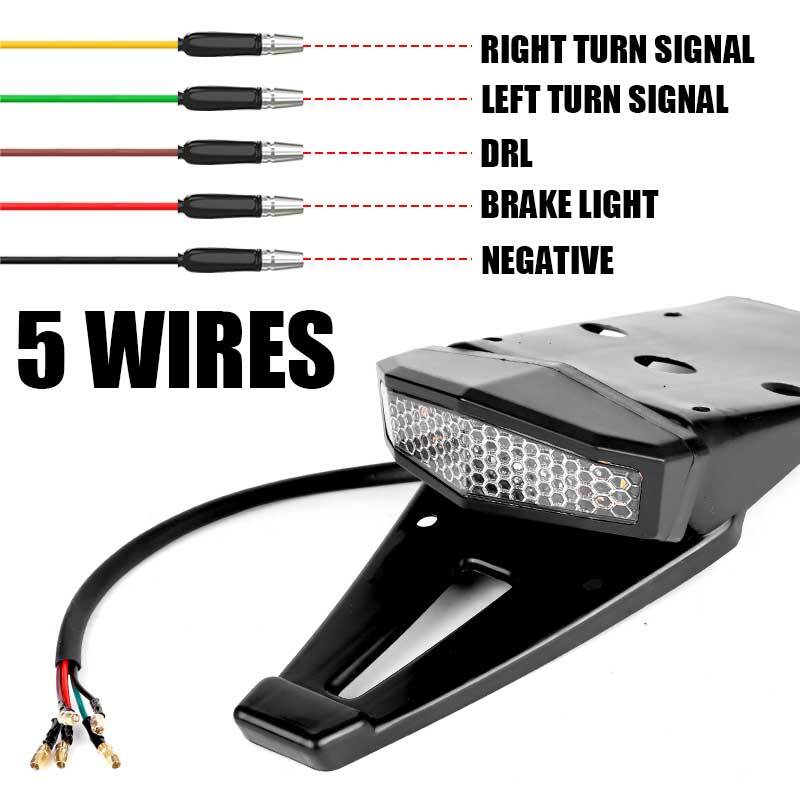 Dirt Enduro Bike LED Turn Signal Rear Fender Brake Tail Light Off-road Universal