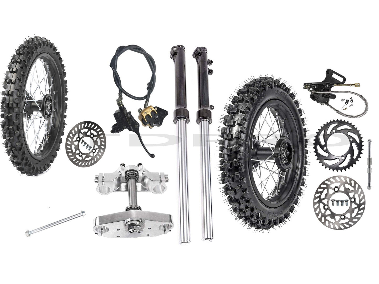 12-inch/14-inch wheel kit, disc brakes, front fork, end-drilled bicycle CRF70 XR50 SSR 110cc 125cc