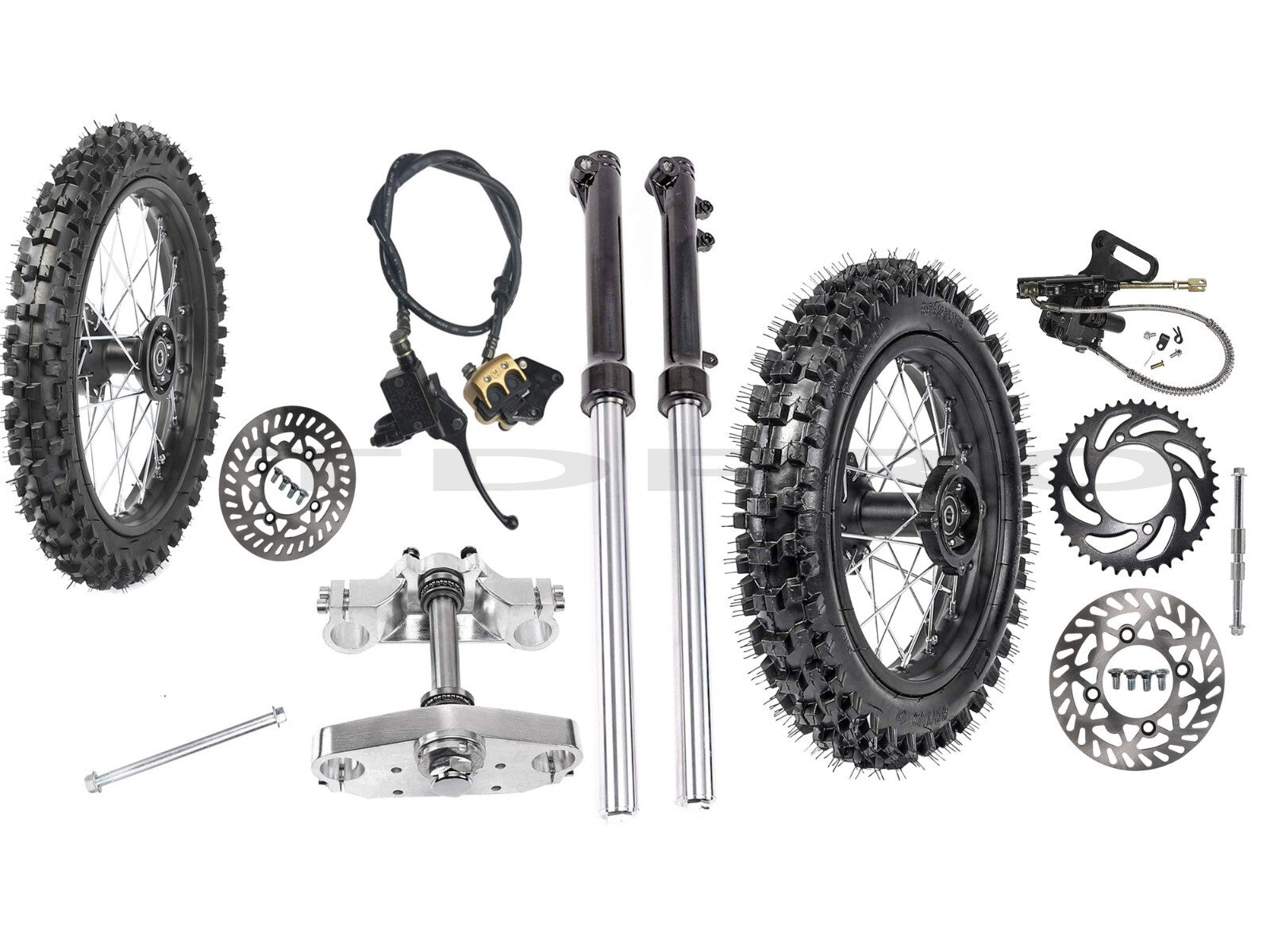 12-inch/14-inch wheel kit, disc brakes, front fork, end-drilled bicycle CRF70 XR50 SSR 110cc 125cc