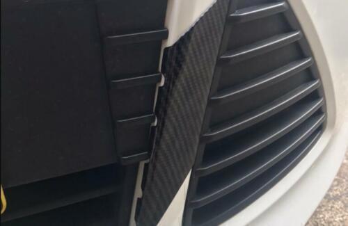2X for Ford Focus 2012-14 Carbon Fiber Front Center Mesh Grille Grill Strip Trim