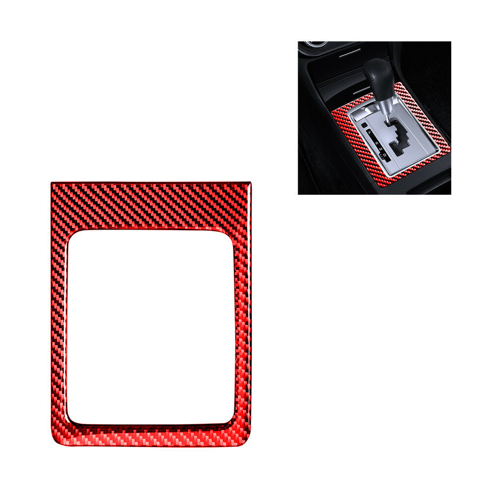 Red carbon fiber gear shift frame protector suitable for Mitsubishi Lancer 2008 - 2015