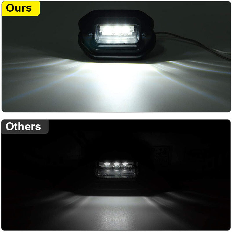 2X Universal White LED License Plate Tag Light Lamp For Truck Trailer Van SUV RV