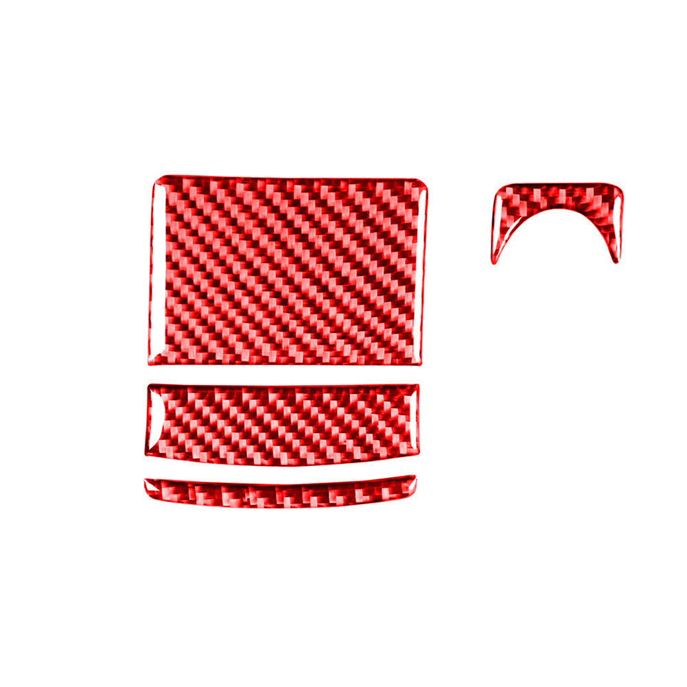 for Mitsubishi Lancer Red Carbon Fiber Interior Ashtray&Power Outlet Cover Trim