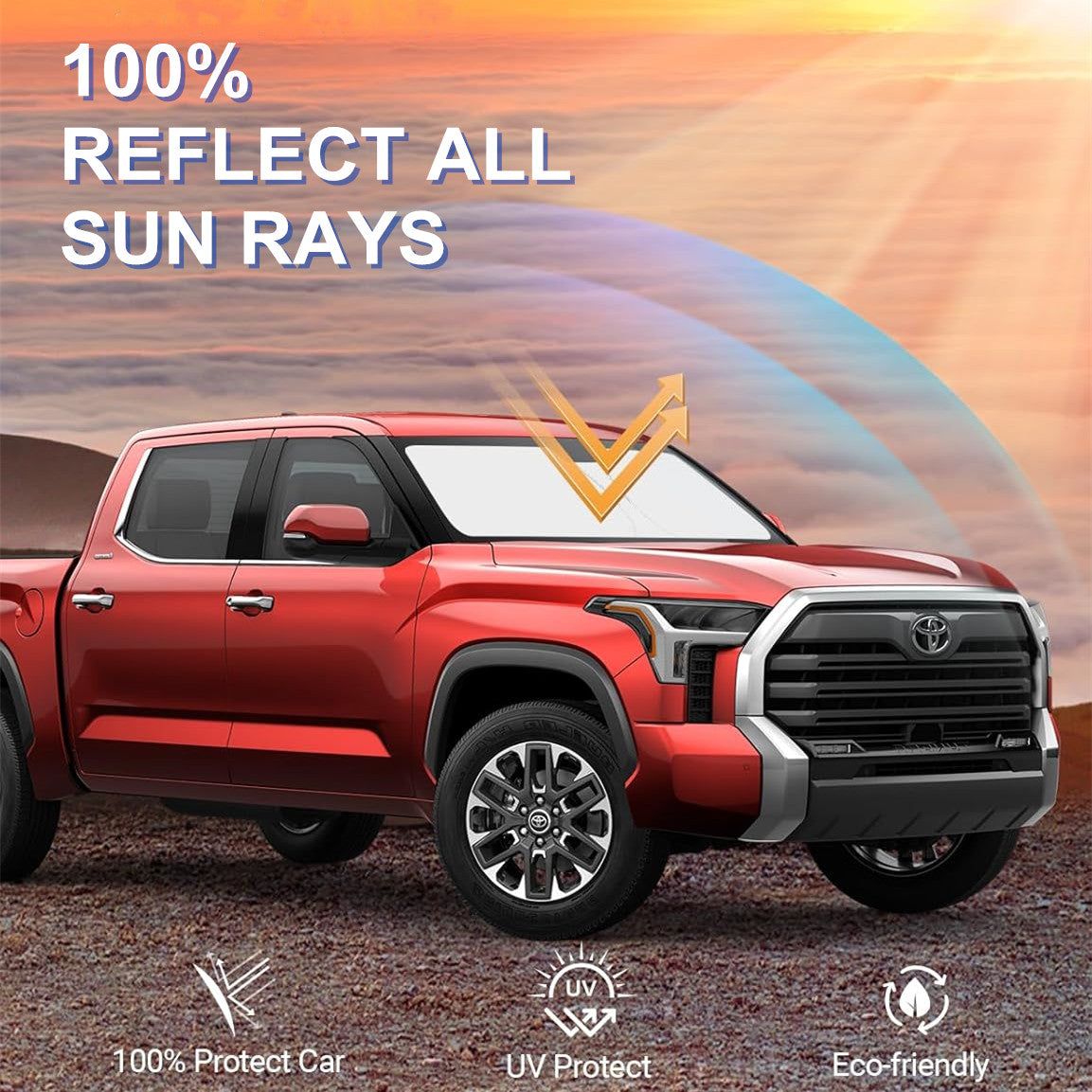 For 2022-2025 for Toyota Tundra Car Front Windshield Sun Shade Reflective UVs Cover