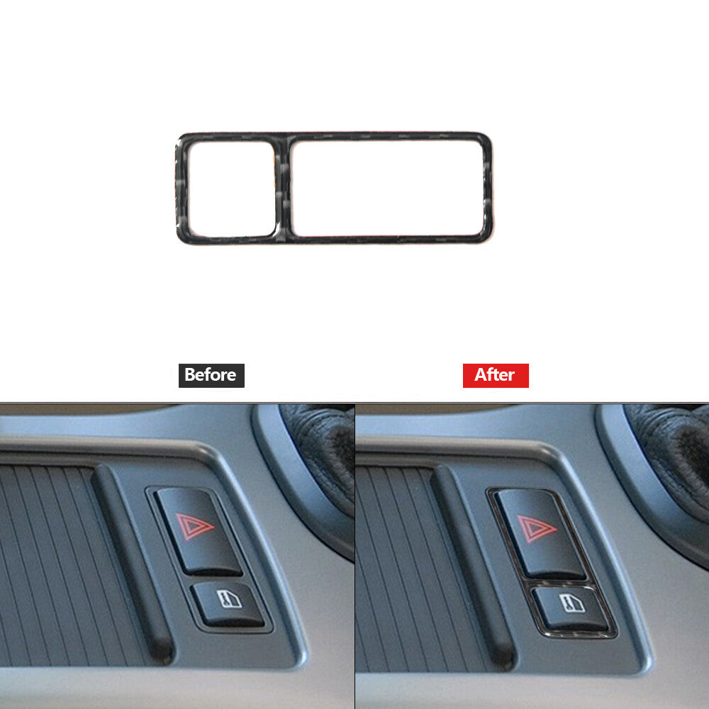 Carbon Fiber Control Frame for Hazard Warning System Trim for BMW X5 2000-2006