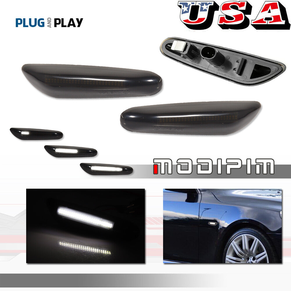 Smoke white LED side marker turn signal light flashing for BMW 135 Series X3 X1