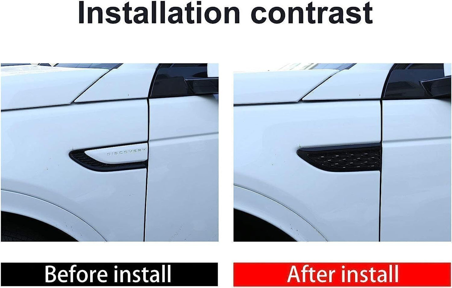 For Discovery Sport 2020-2025 Glossy Black Side Fender Air Wing Cover Replace 2X