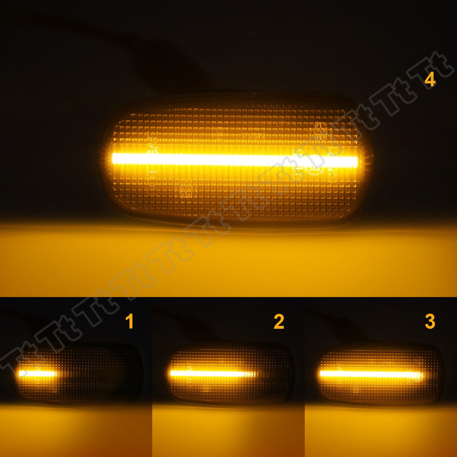 Sequential LED fender side marker lights for 2003-2017 for Toyota for Land Cruiser (smoked)
