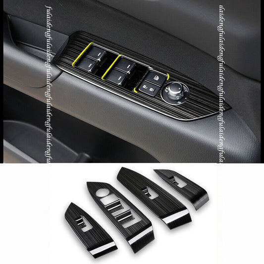 for Mazda CX-5 2017-2024 Black Brushed Window Lift Switch Panel Cover Decor Trim