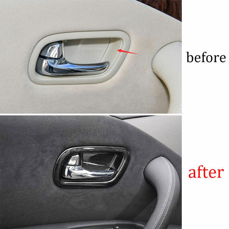 Inner Door Handle Bowl Cover Trim for Nissan Armada Y62 2017-20 Black Wood Grain