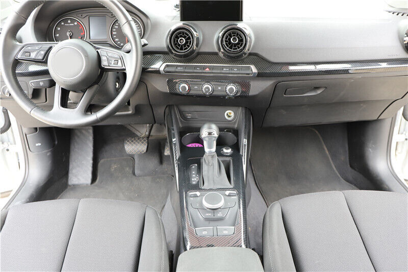 Car Console AC Switch Control Panel Trim Fit for Audi Q2L 2018-2021 Carbon Fiber