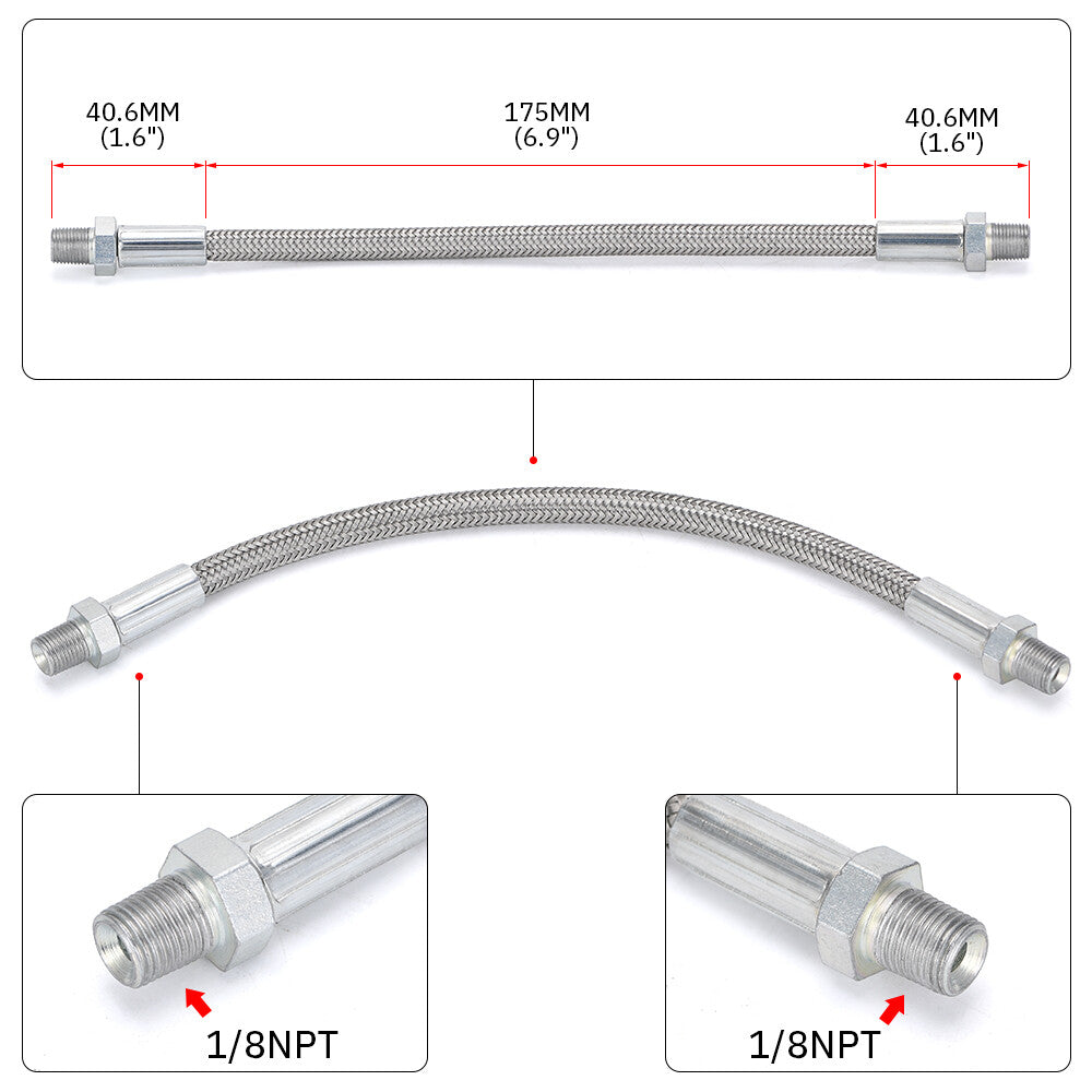 LS Throttle Body Bypass Coolant Crossover Hose Kit Braided Stainless Aluminum SS