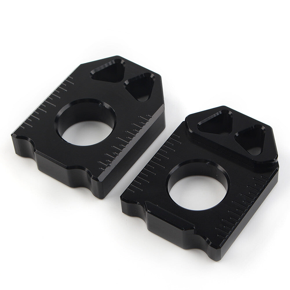 2x Rear Chain Adjuster Axle Block Aluminum for SUZUKI DRZ400SM 2004-2015 Black