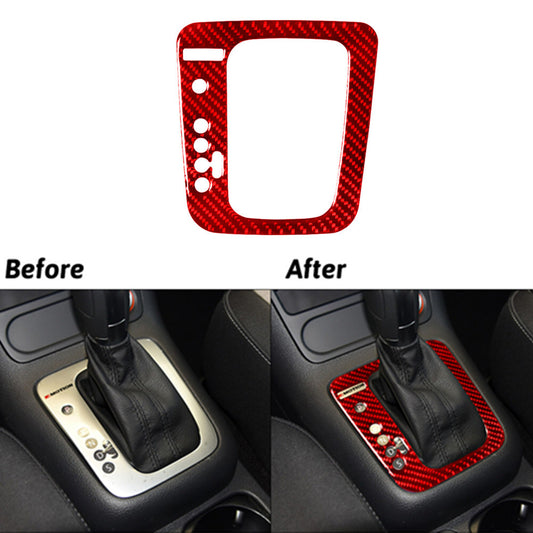 Red Carbon Fiber Gear shift Panel Frame Trim for Volkswagen for Tiguan 2013-2017