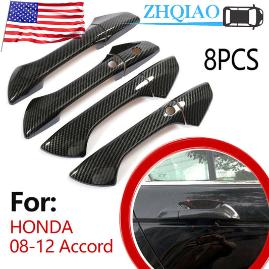 for Honda Accord 2008 - 2012 Carbon Fiber for Smart Door Handle Covers Trims