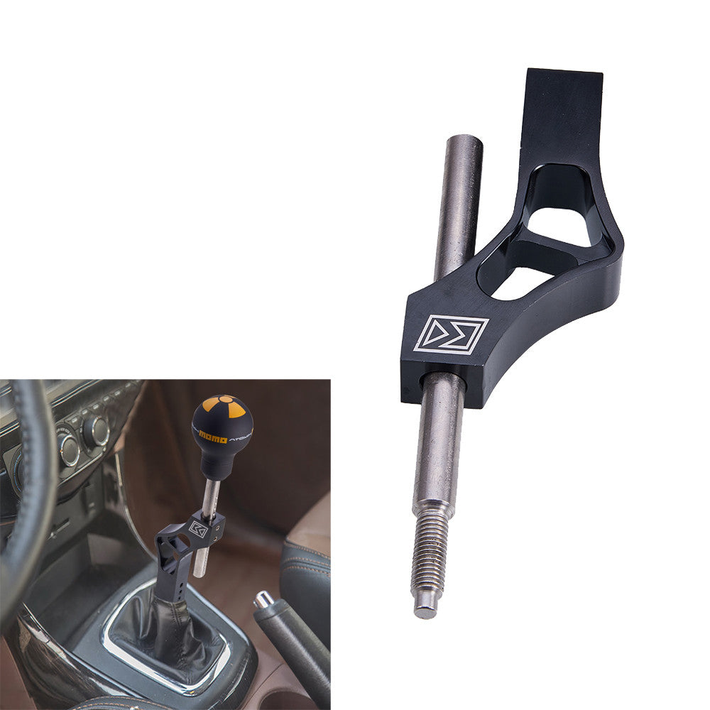 Car Aluminium Adjustable Height Lever Extension For Shift Knob Black w/ Adapter