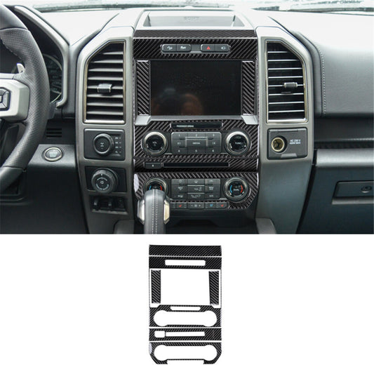 Carbon Fiber Interior Central Control Panel Trim Cover for Ford F-150 2015-2017