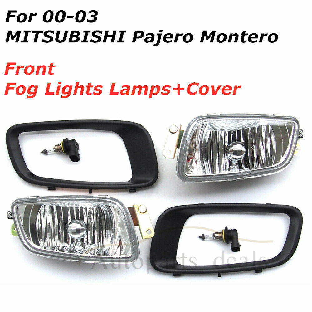 2X for MITSUBISHI Pajero Montero V73 V75 V77 00-03 Front Fog Lights Lamps+Cover