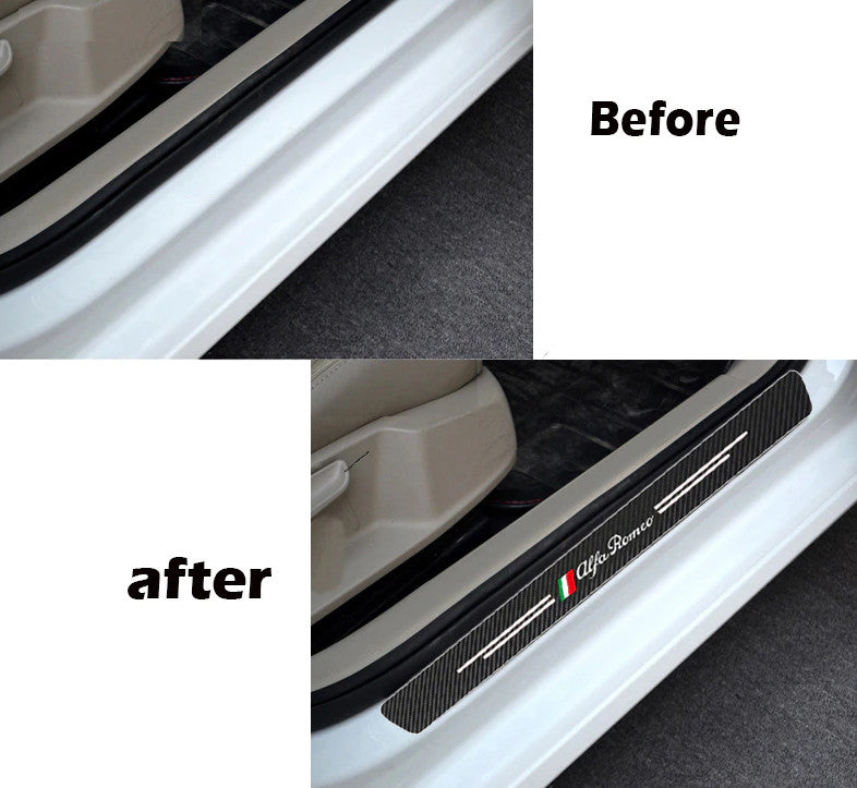 4-Piece Carbon Fiber Car Door Stickers for Alfa Romeo 156 Car Accessories